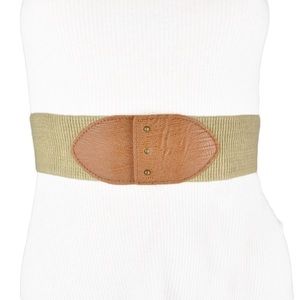 BCBGENERATION WAIST BELT BROWN VEGAN LEATHER FRONT